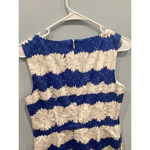 Talbots Womens Sleeveless Dress Size 4 White Blue Floral Classic Spring Career - Picture 8 of 9